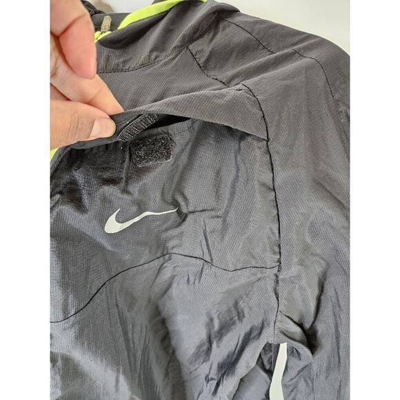 Nike Sportswear Womens Windrunner Full Zip Black Neon Green Size Large - Picture 3 of 6